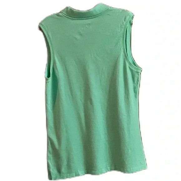 GAP Green Fitted Sleeveless Tank Top with Polo Collar - Picture 3 of 5